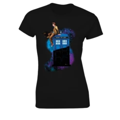 Doctor Who: Women's Fit T-Shirt: Ten On TARDIS