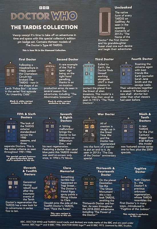 Doctor Who: Diamond Collection: Enamel Pin Badge Set: The TARDIS X13 (Special Edition) 3 Doctor Who: Diamond Collection: Enamel Pin Badge Set: The TARDIS X13 (Special Edition)