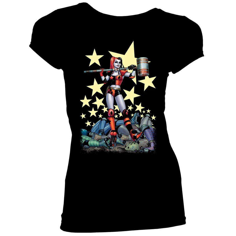Batman: Women's Fit T-Shirt: Harley Quinn's Hammer Time 3 Batman: Women's Fit T-Shirt: Harley Quinn's Hammer Time
