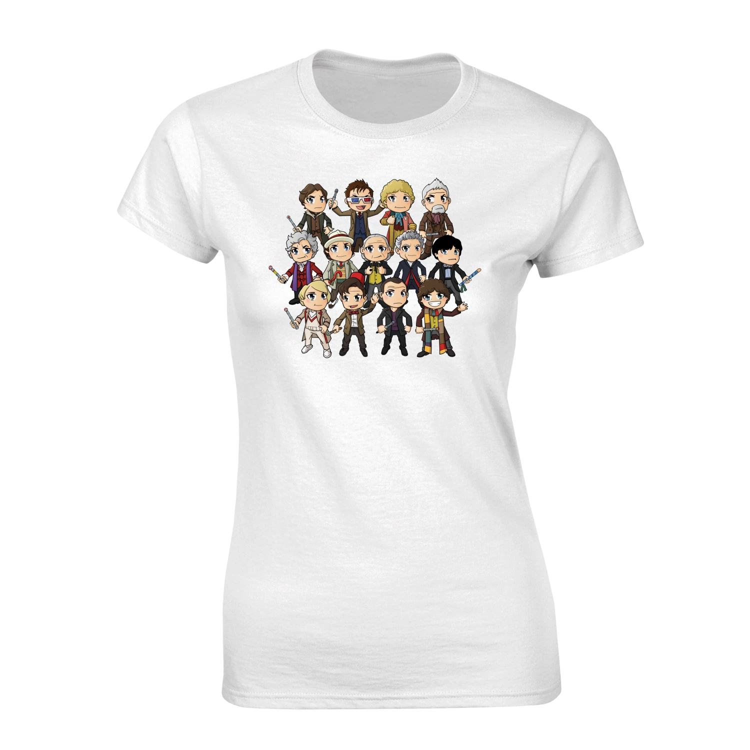 Doctor Who: Women's Fit T-Shirt: Kawaii 13 Doctors & 13 Screwdrivers By Kelly Yates 3 Doctor Who: Women's Fit T-Shirt: Kawaii 13 Doctors & 13 Screwdrivers By Kelly Yates