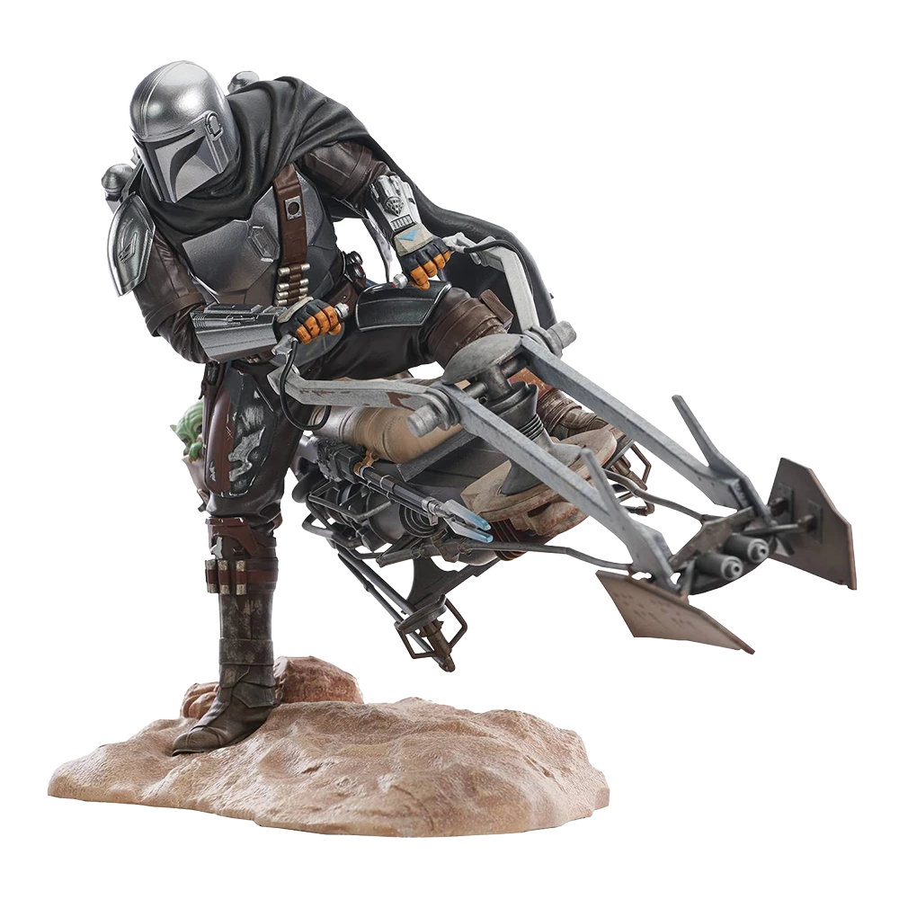 Star Wars: The Mandalorian: Premier Collection 1/7 Scale Statue: Din Djarin With Speeder Bike 3 Star Wars: The Mandalorian: Premier Collection 1/7 Scale Statue: Din Djarin With Speeder Bike