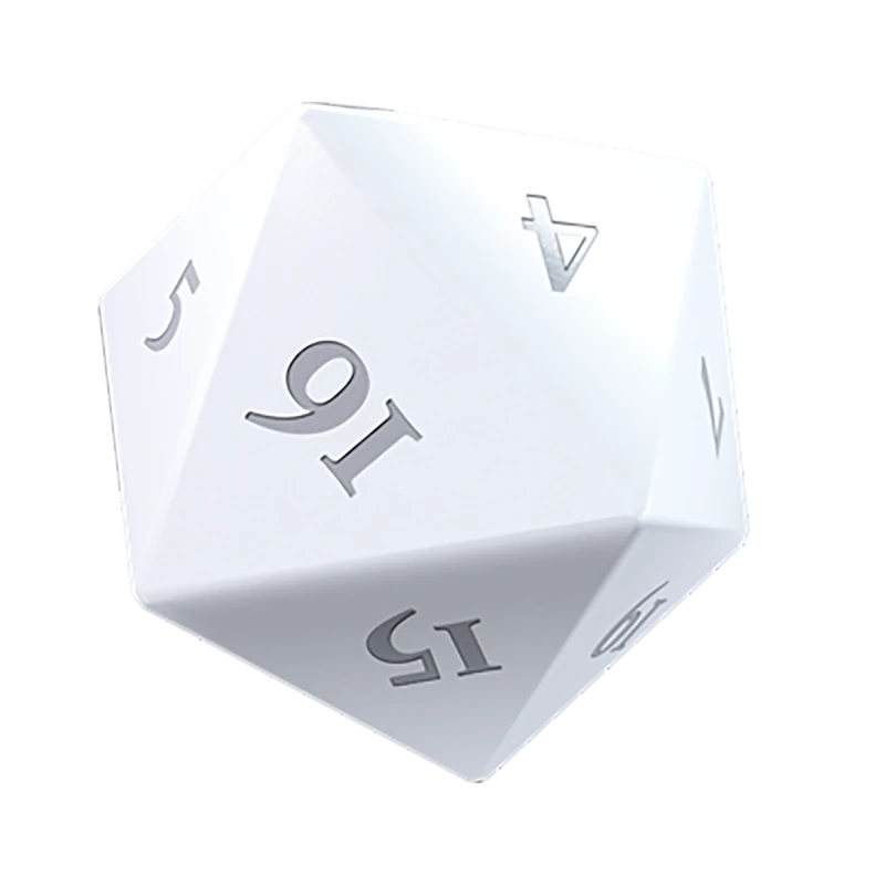 Ultra Pro: Dice Set: Vivid Heavy Metal D20 2-Pack: White 3 Ultra Pro: Dice Set: Vivid Heavy Metal D20 2-Pack: White