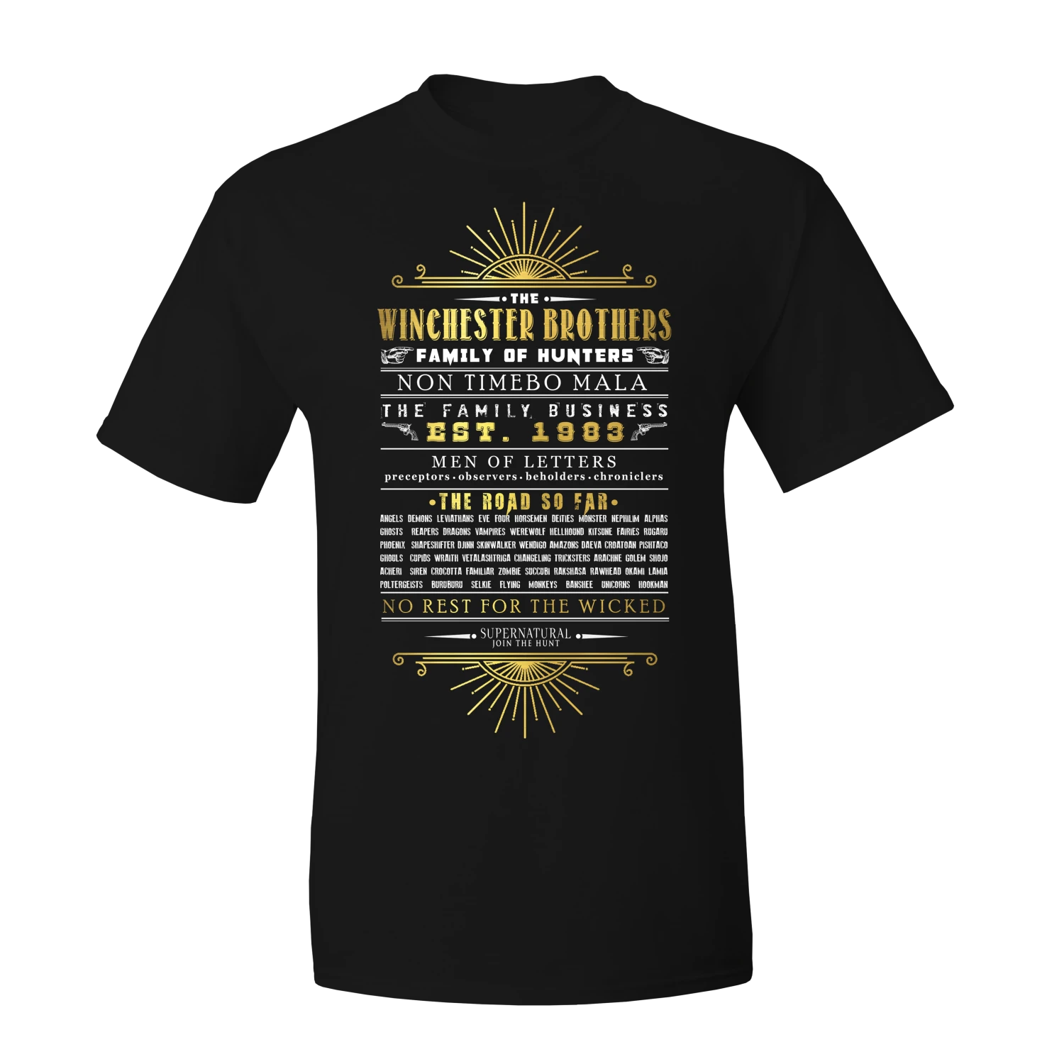 Supernatural: T-Shirt: The Winchester Brothers Text 3 Supernatural: T-Shirt: The Winchester Brothers Text