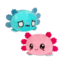 Reversible Plushies: Happy & Angry: Axolotl (Aqua & Pink)